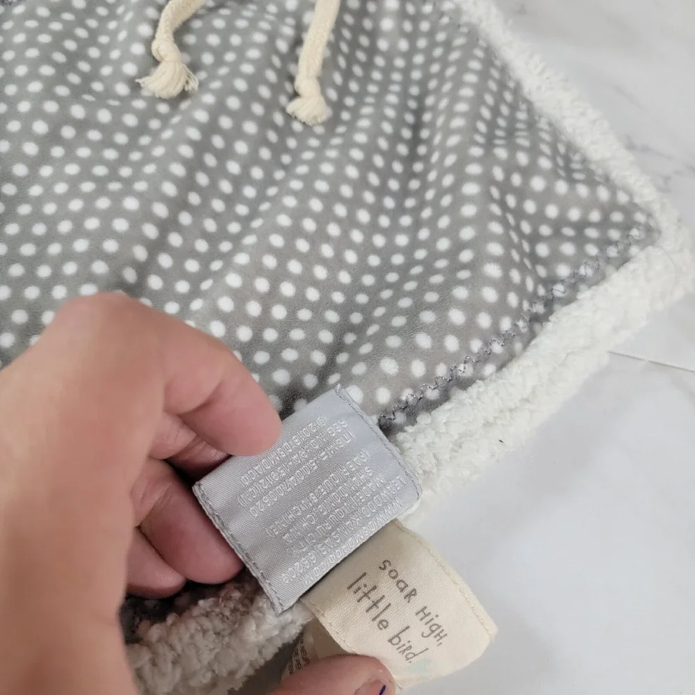 Demdaco‎ Bennett Birdie Plush Bird Lovey Gray Polk Dot Security Blanket HTF